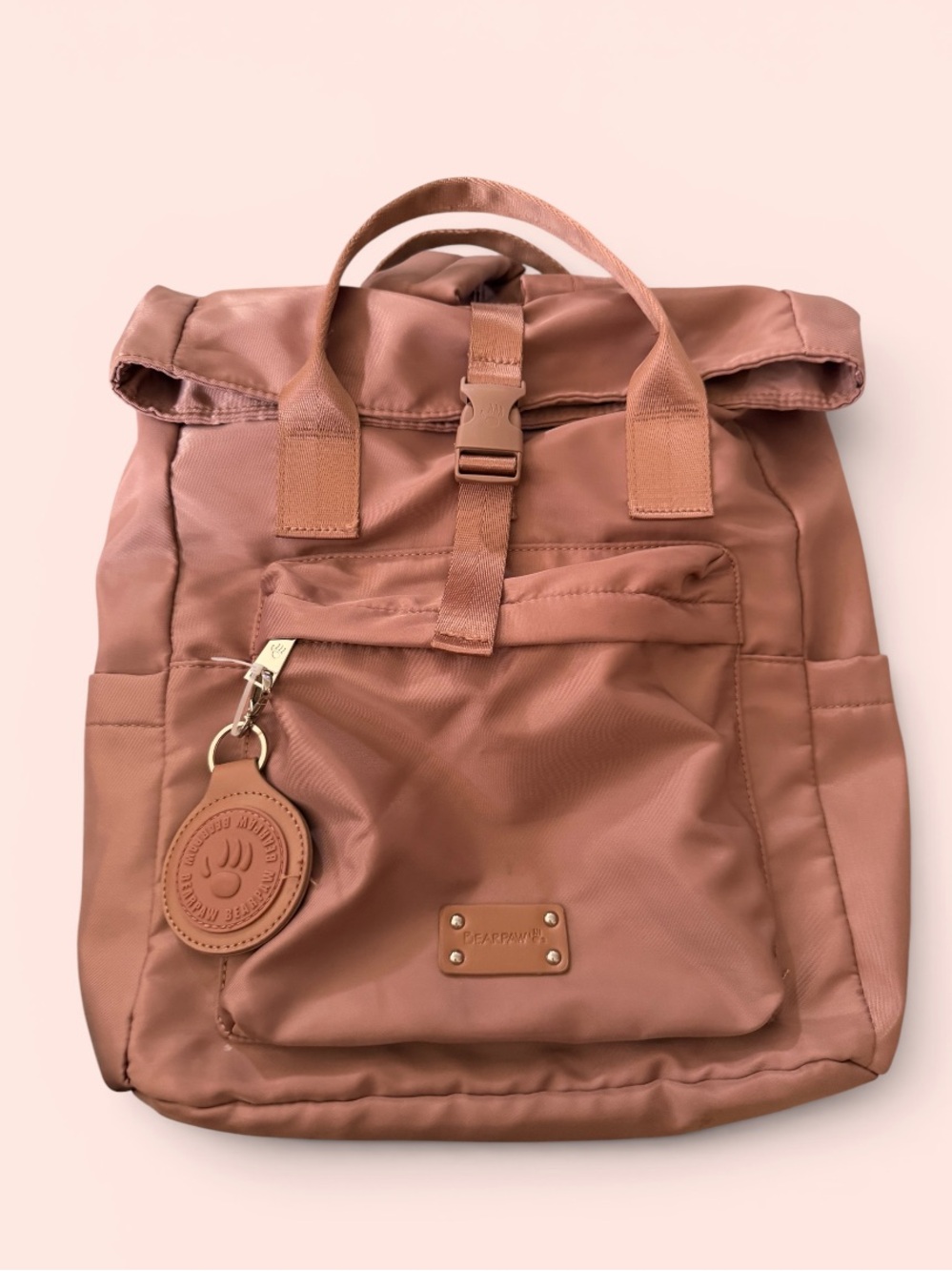 Back to School/Campus Roll-Top Backpack in Dusty Rose NWT